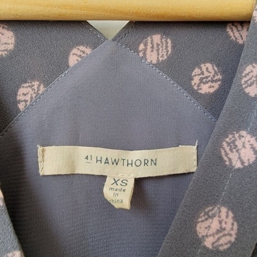 41 Hawthorne Gray Pink Print Light Weight Summer Dress Size XS - Picture 3 of 9